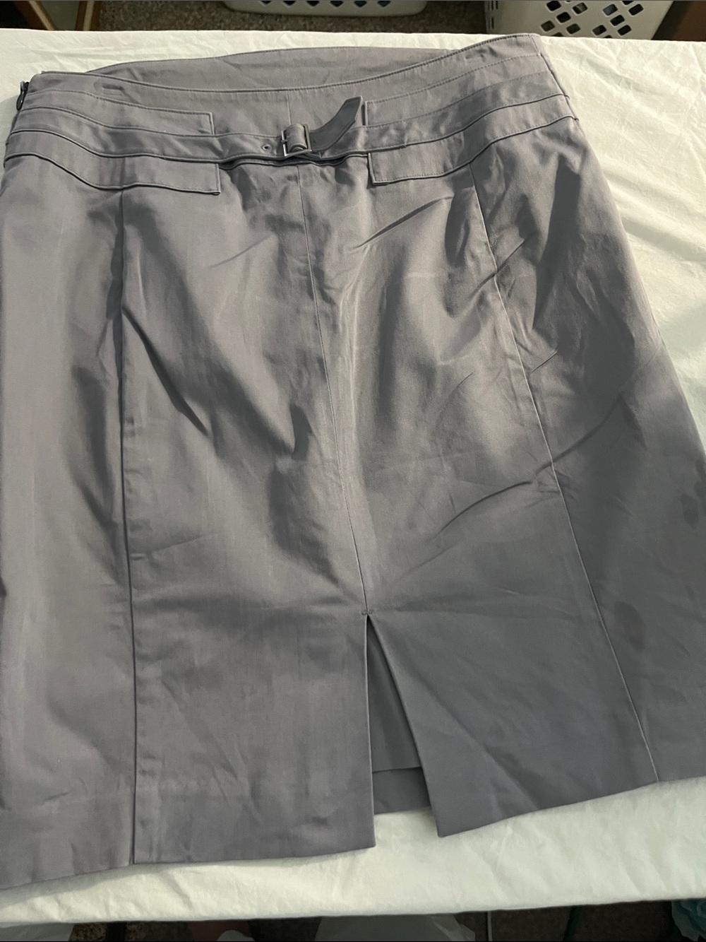 Express Light Gray A-Line Skirt with Front Pleat